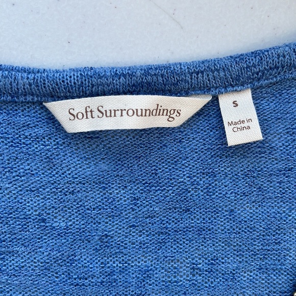 NWOT Soft Surroundings Valentina Zip Sweater - Light Blue (size S) - Picture 3 of 6